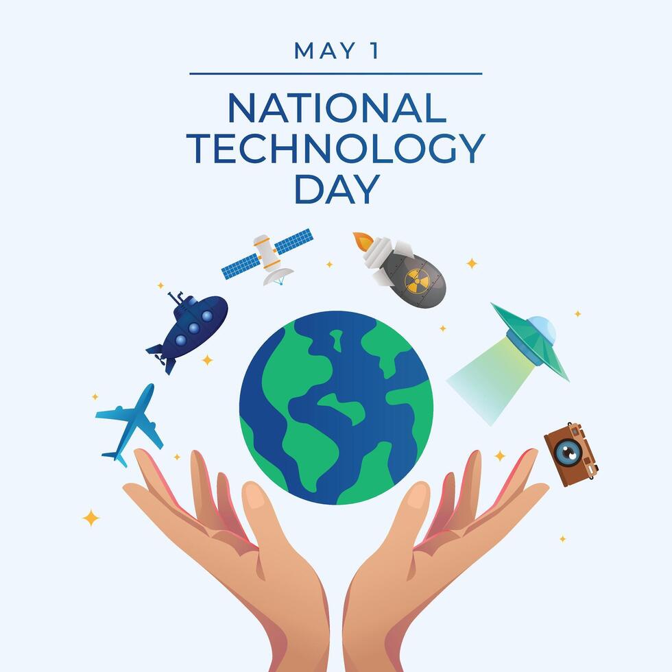 National Technology Day design template. technology design . eps 10. flat design. vector