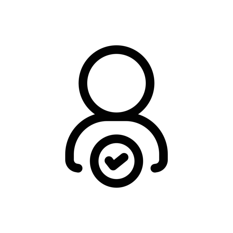 Simple Profile Accepted line icon isolated on a white background vector