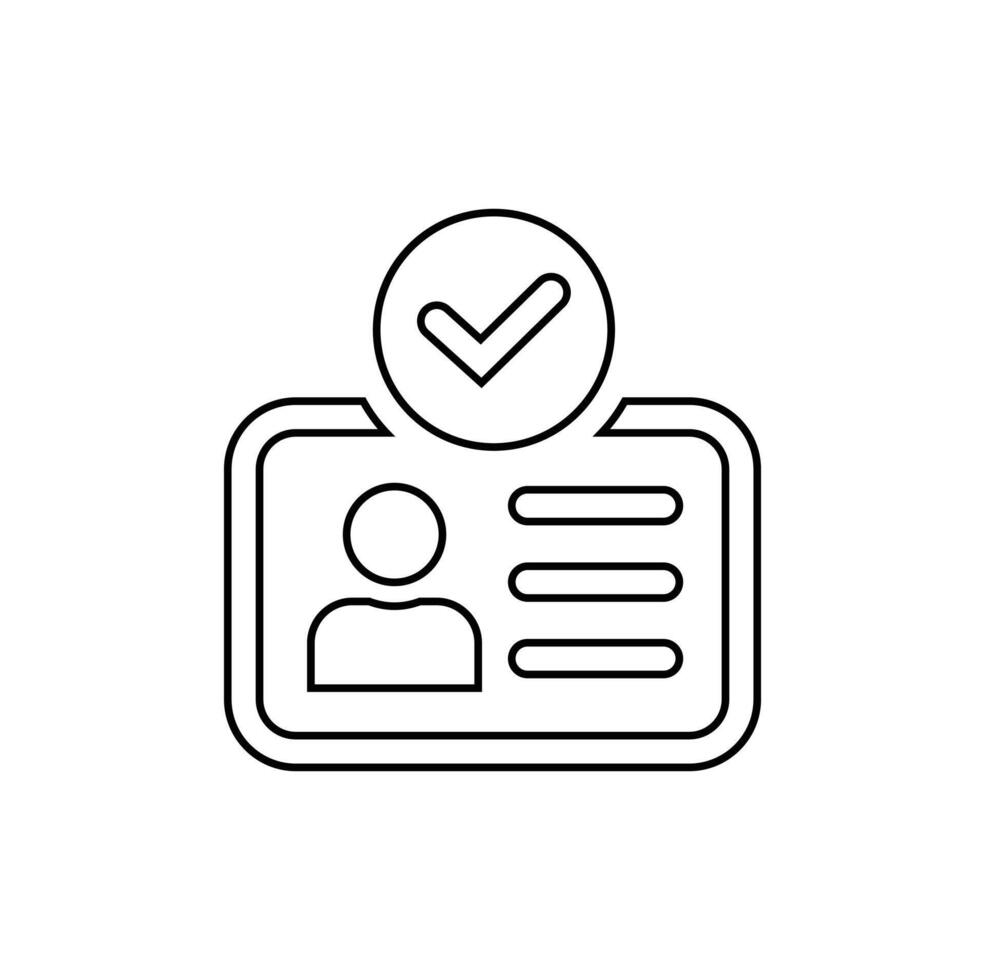 Identity icon set. illustration. Id card outline icon. linear style sign for mobile concept and web design. Simple Set of ID and Verification Related Line Icons. vector