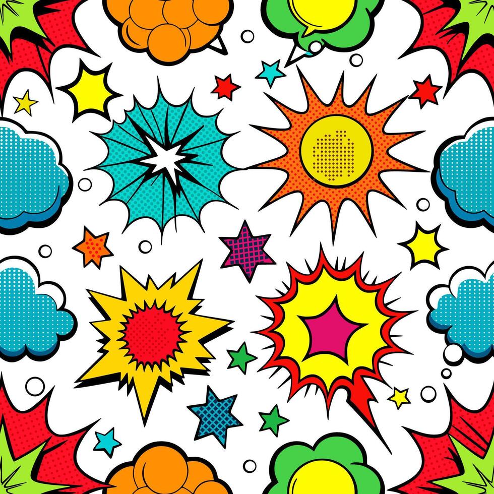 Comic speech bubbles set on a various styles of underground comix texture, stock image comic book vector