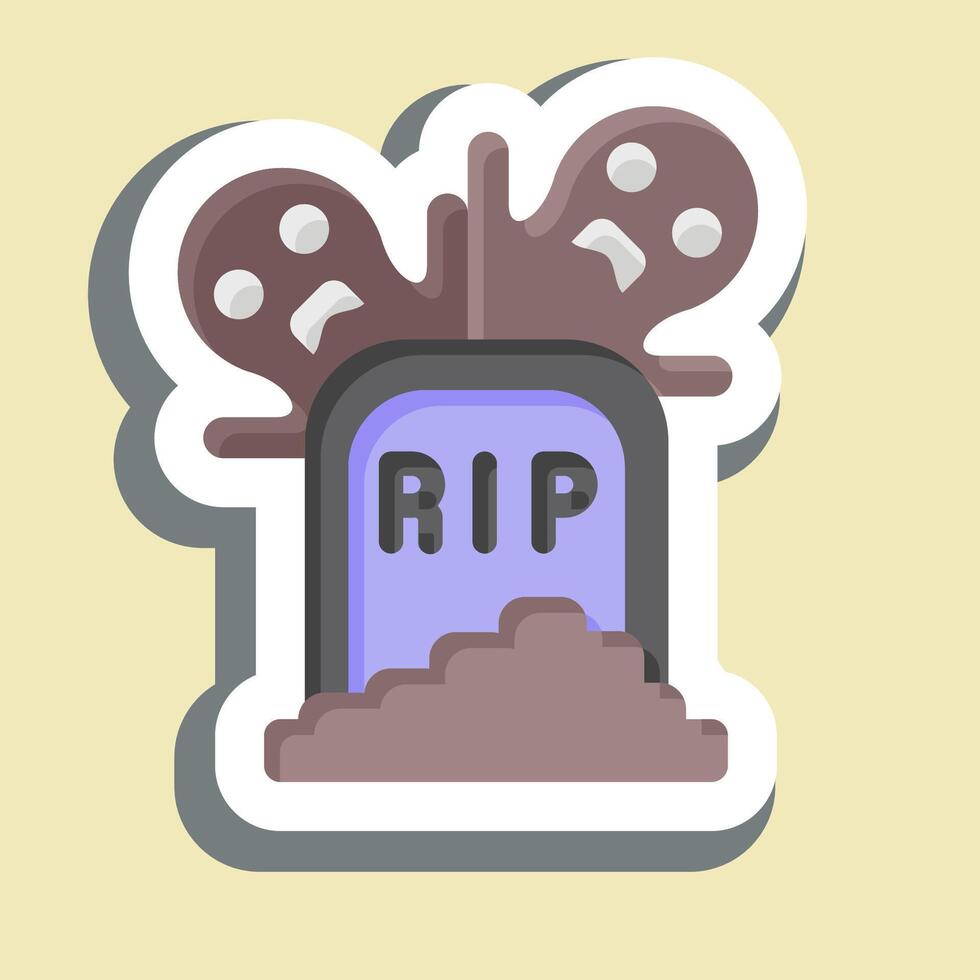 Sticker Tomb. related to Halloween symbol. simple design illustration vector