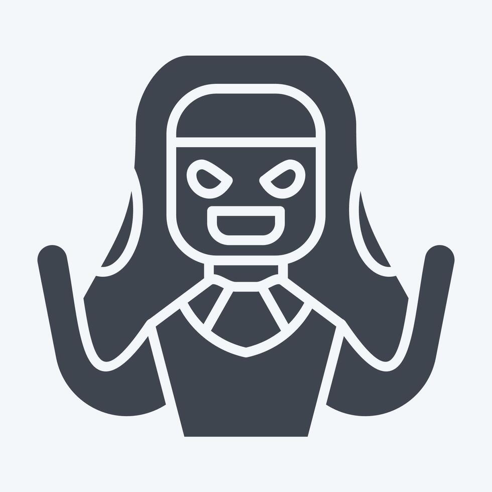 Icon Nun. related to Halloween symbol. glyph style. simple design illustration vector