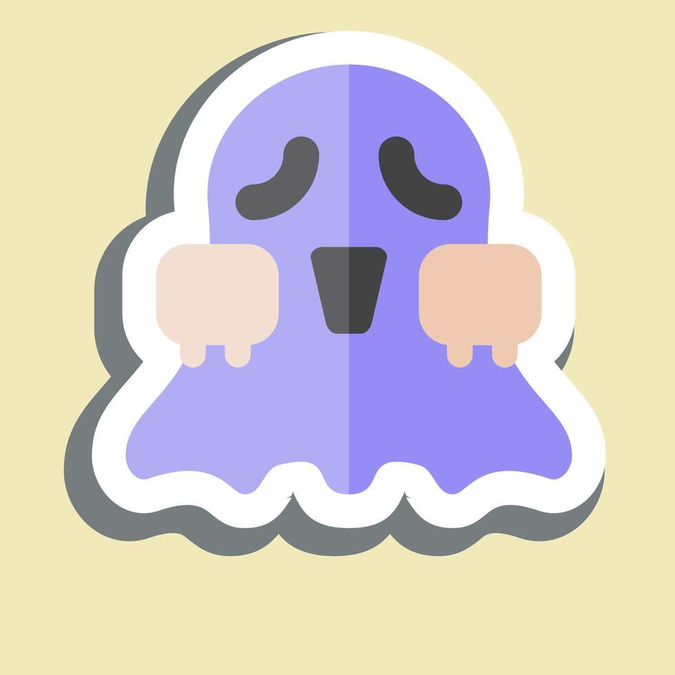 Sticker Spirit. related to Halloween symbol. simple design illustration vector