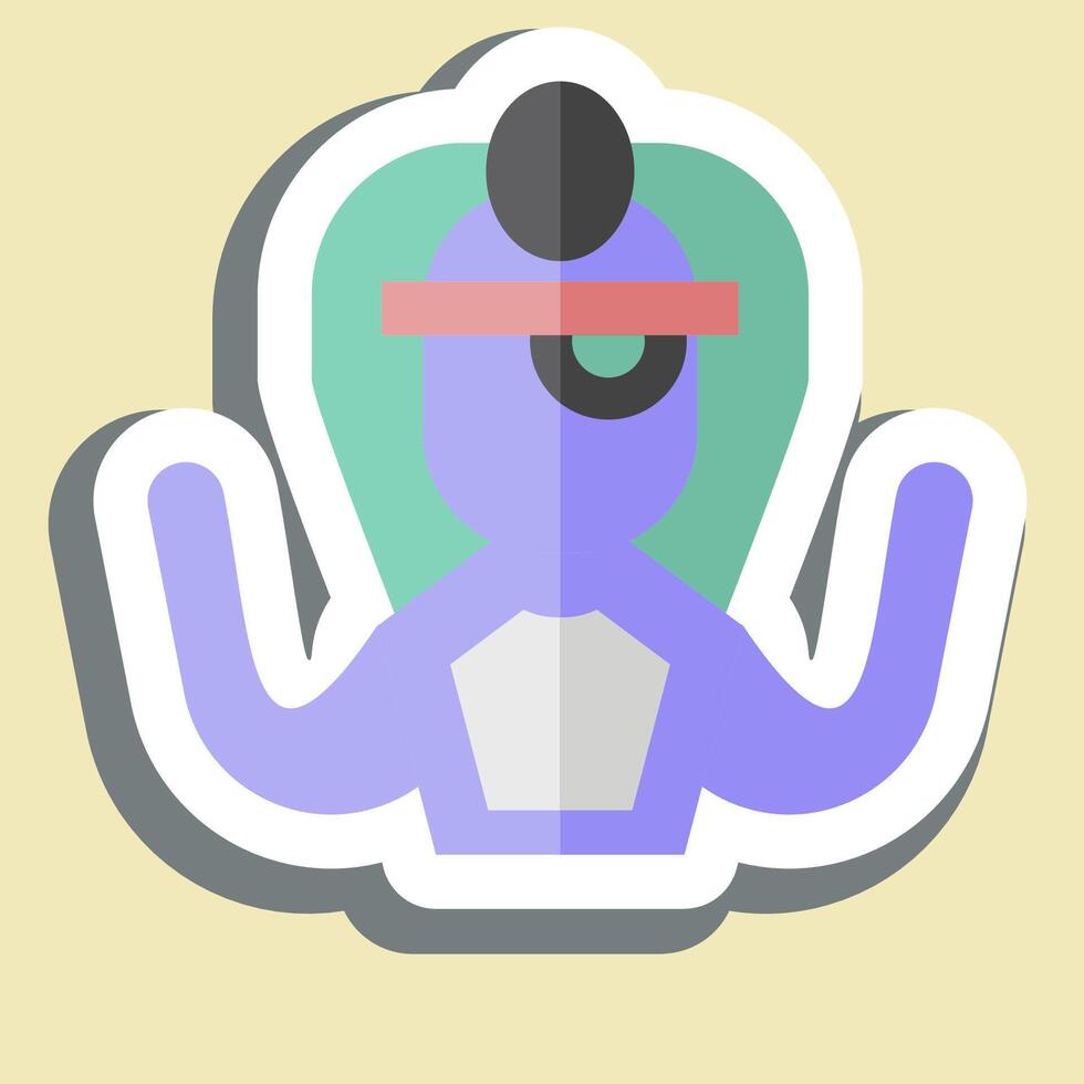 Sticker Mummy. related to Halloween symbol. simple design illustration vector