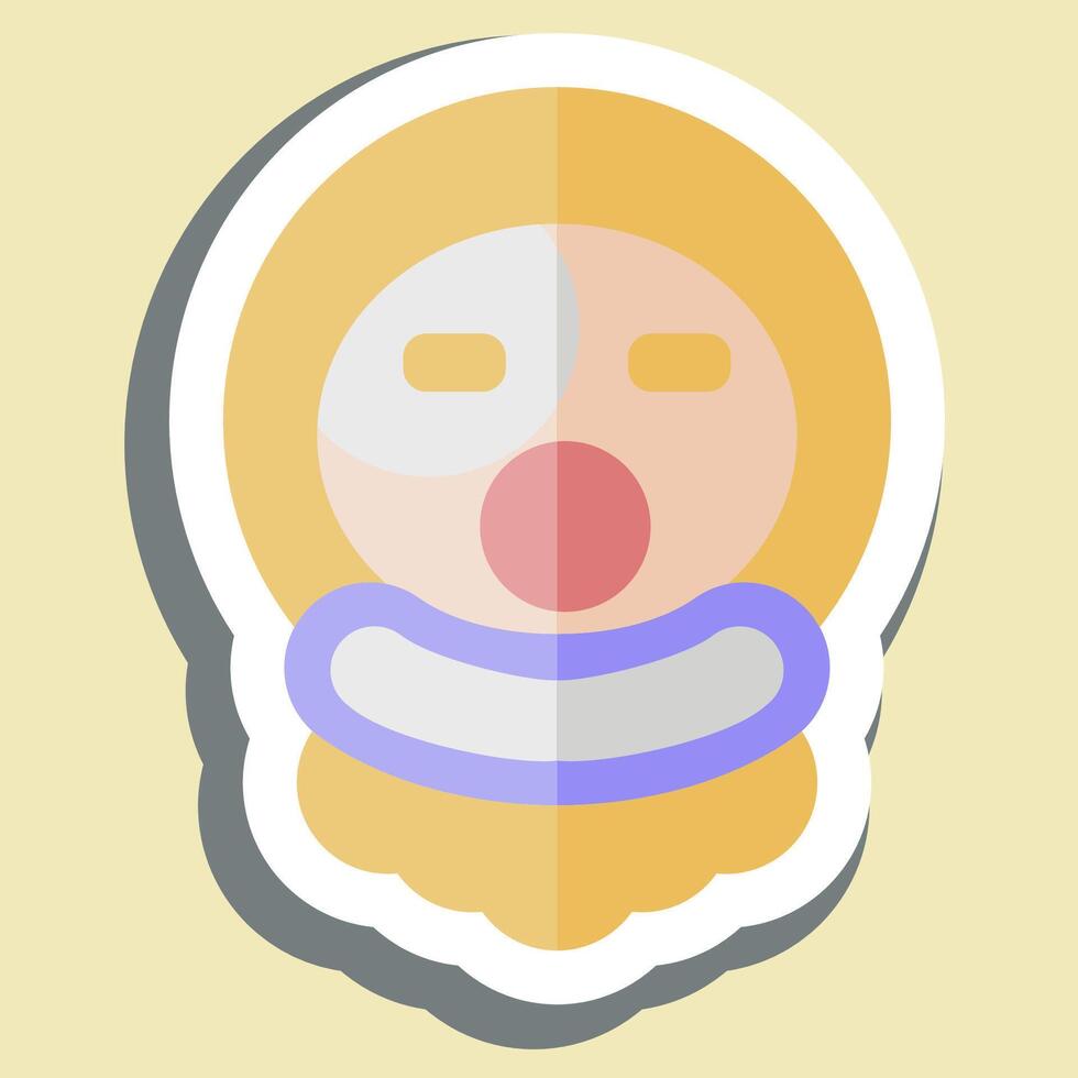 Sticker Clown. related to Halloween symbol. simple design illustration vector