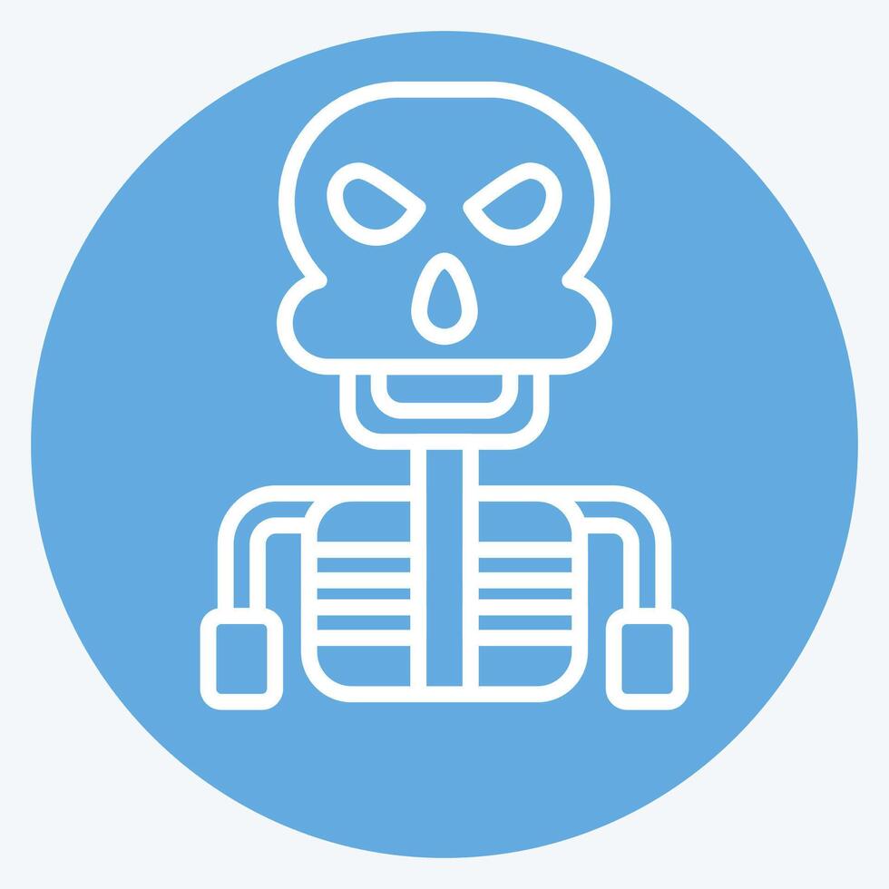 Icon Skeleton. related to Halloween symbol. blue eyes style. simple design illustration vector