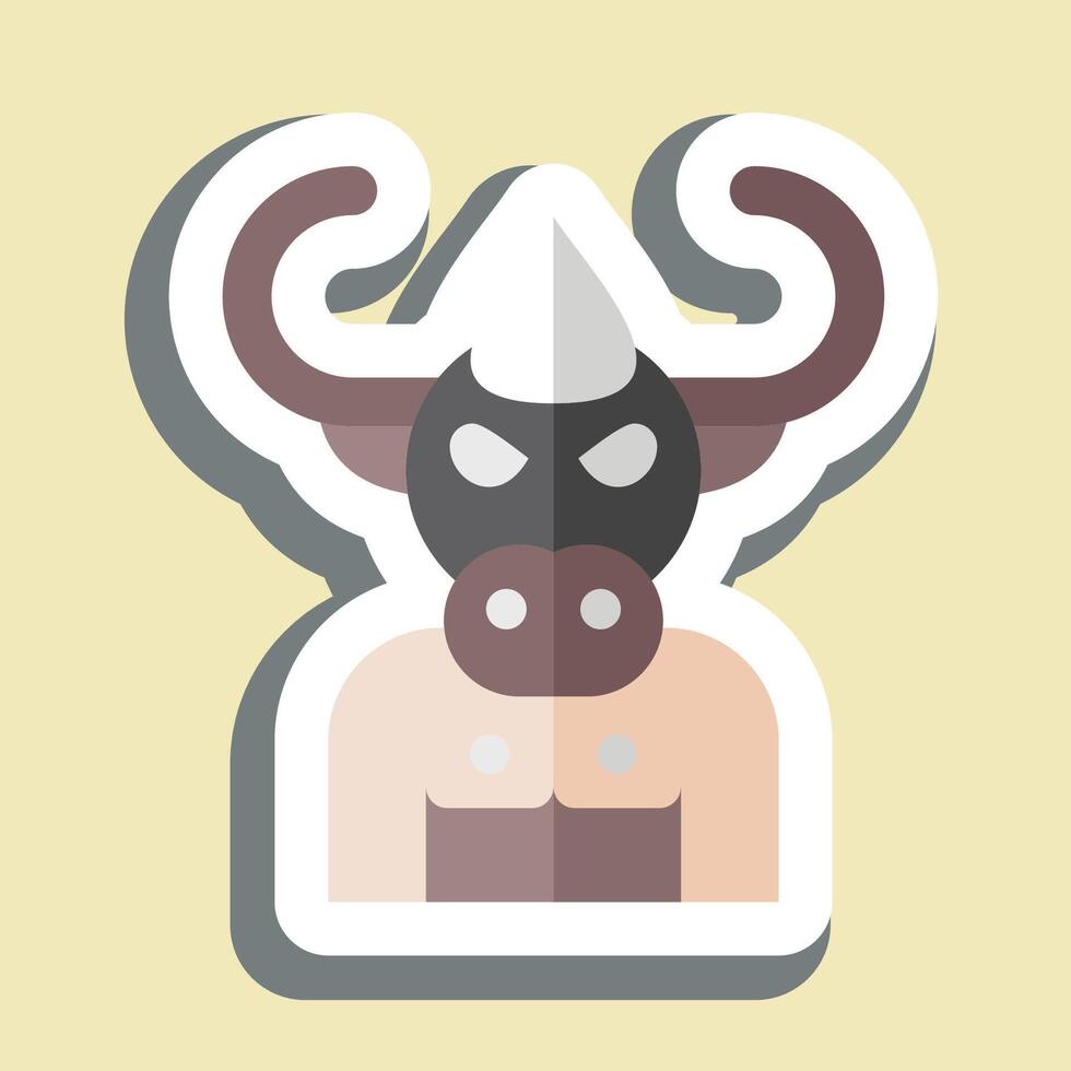 Sticker Beast. related to Halloween symbol. simple design illustration vector