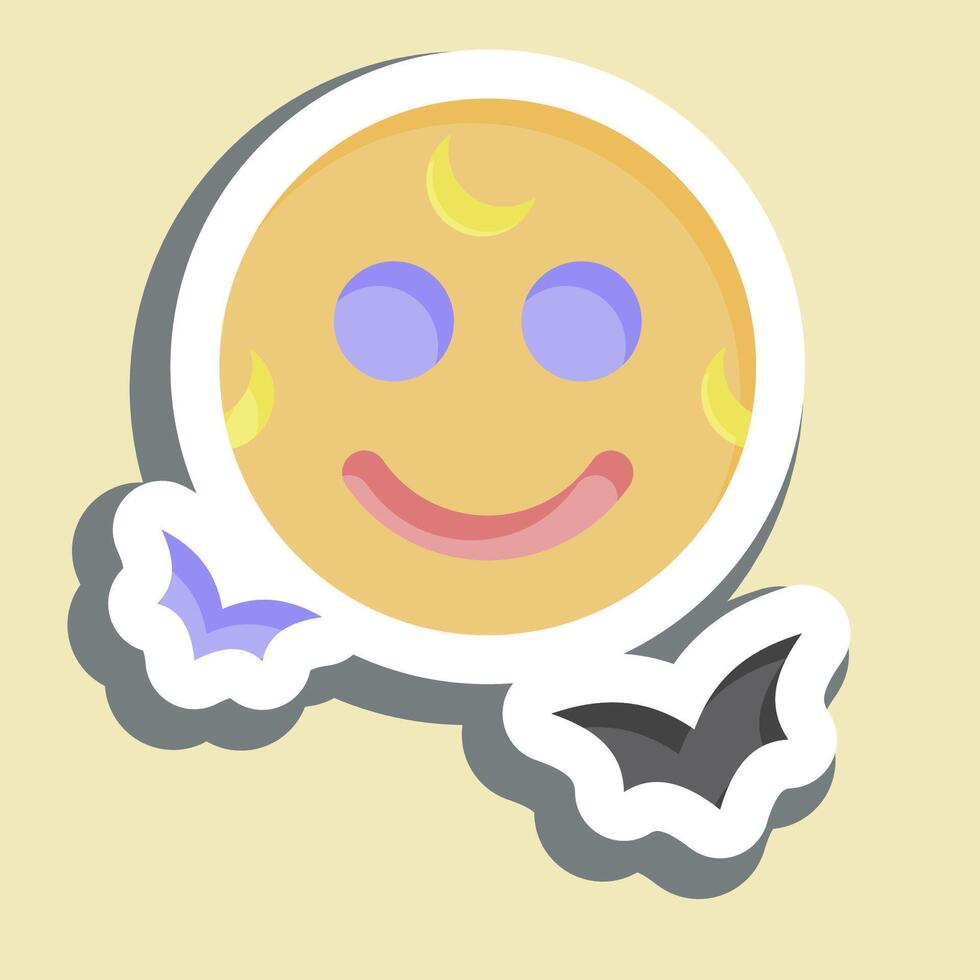 Sticker Full Moon. related to Halloween symbol. simple design illustration vector