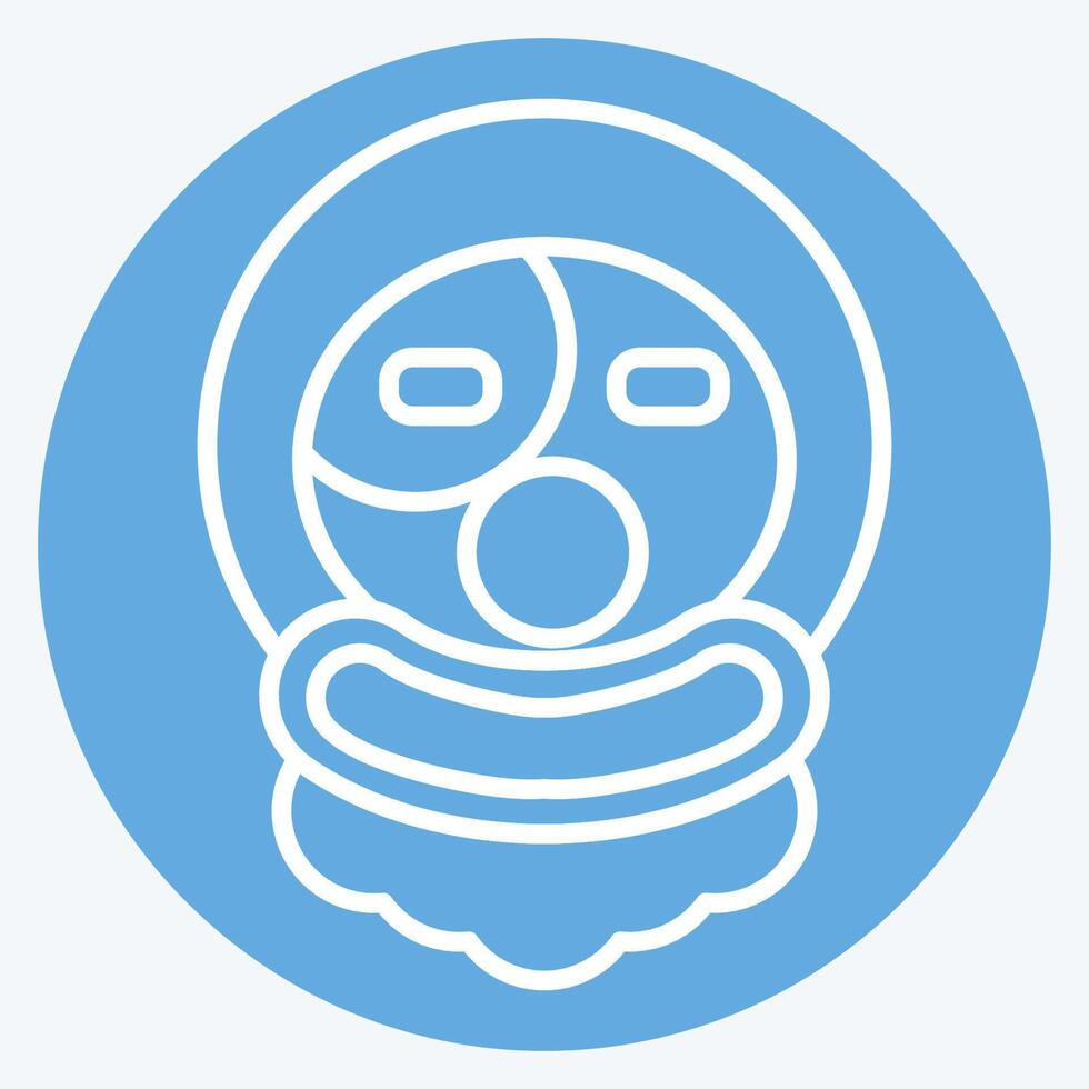 Icon Clown. related to Halloween symbol. blue eyes style. simple design illustration vector