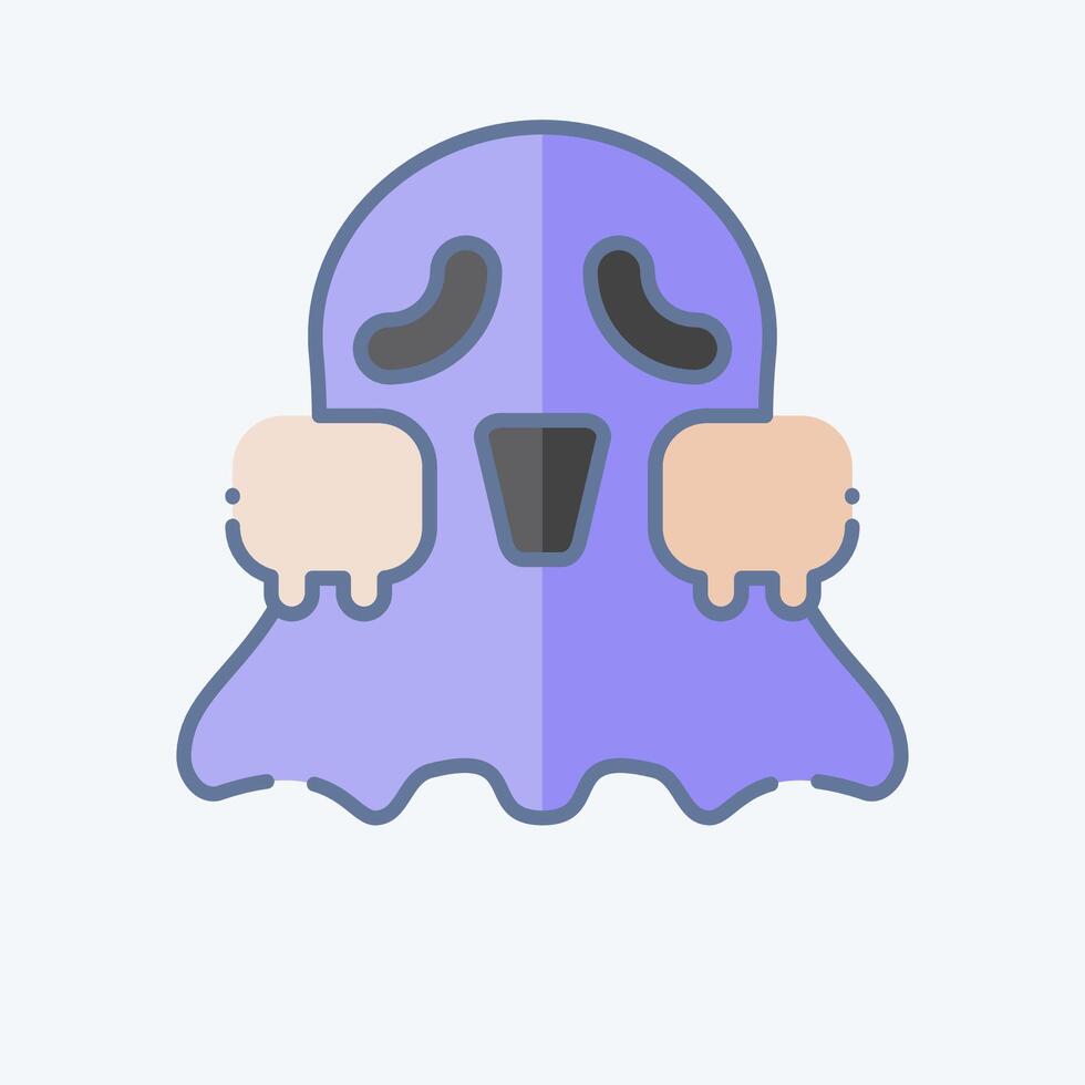 Icon Spirit. related to Halloween symbol. doodle style. simple design illustration vector