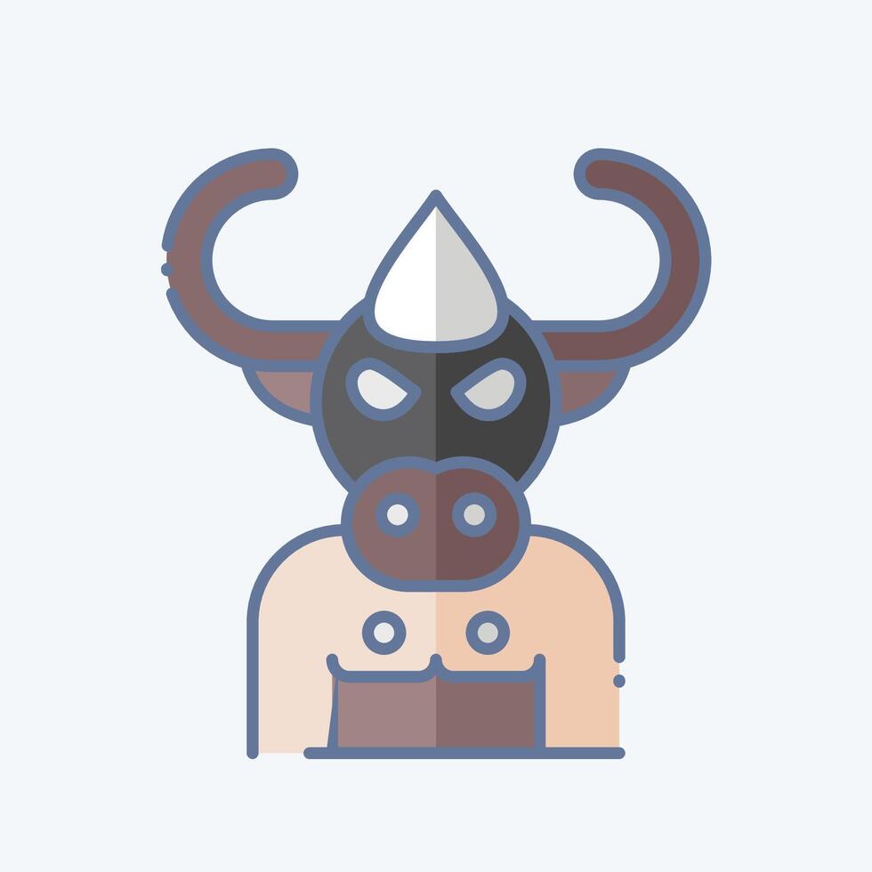Icon Beast. related to Halloween symbol. doodle style. simple design illustration vector