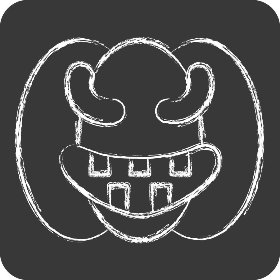 Icon Pumpkin. related to Halloween symbol. chalk Style. simple design illustration vector