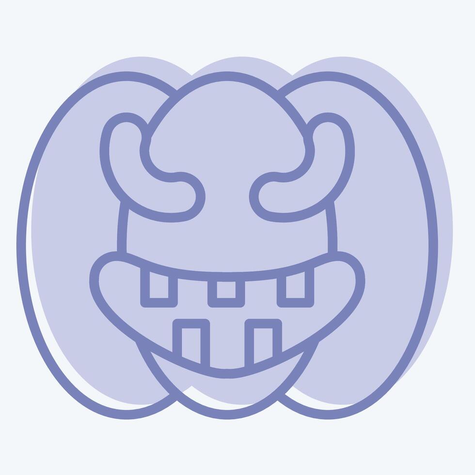 Icon Pumpkin. related to Halloween symbol. two tone style. simple design illustration vector