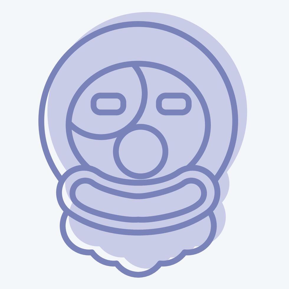 Icon Clown. related to Halloween symbol. two tone style. simple design illustration vector