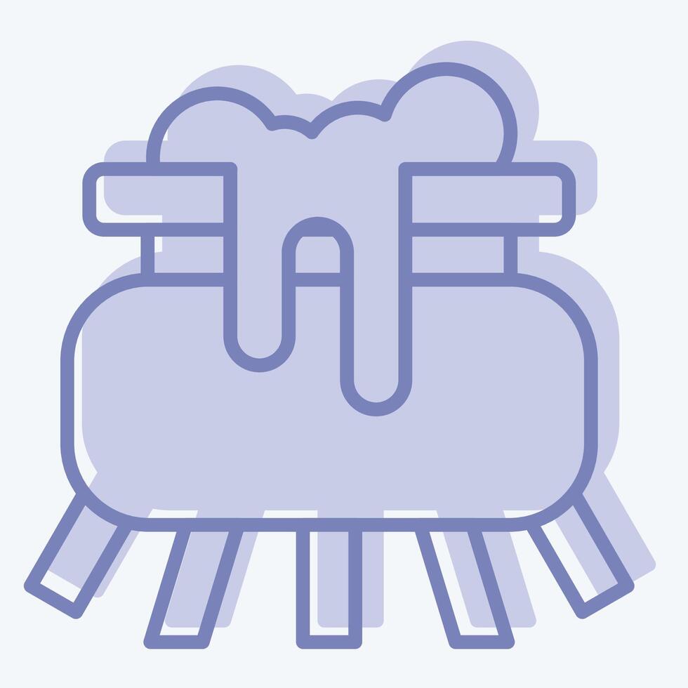 Icon Cauldron. related to Halloween symbol. two tone style. simple design illustration vector