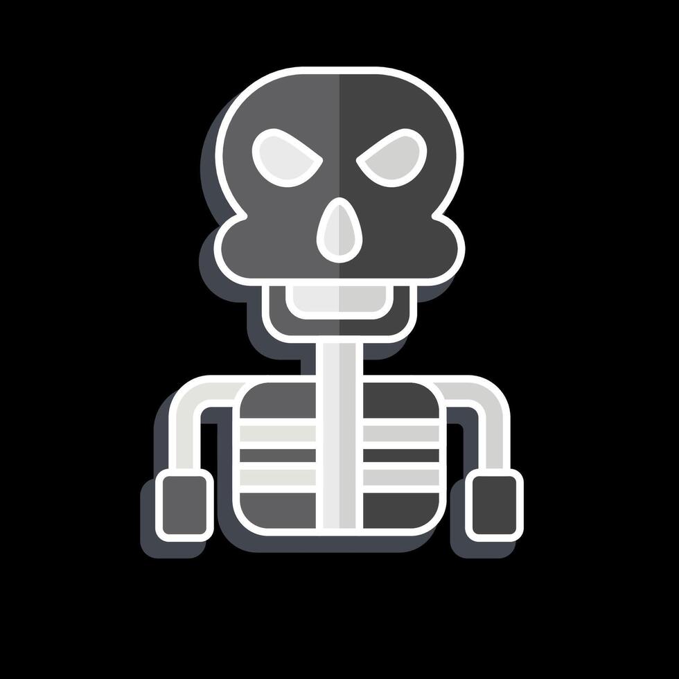 Icon Skeleton. related to Halloween symbol. glossy style. simple design illustration vector