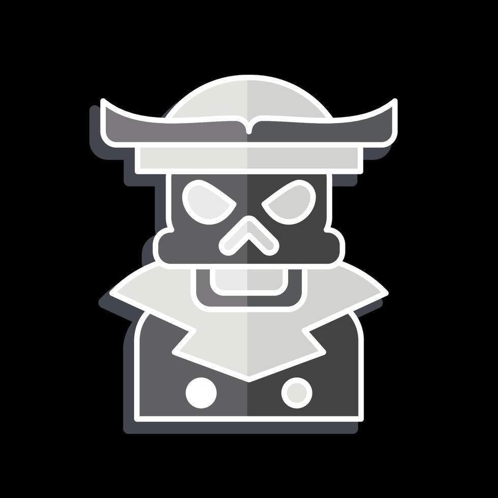 Icon Pirate Skeleton. related to Halloween symbol. glossy style. simple design illustration vector