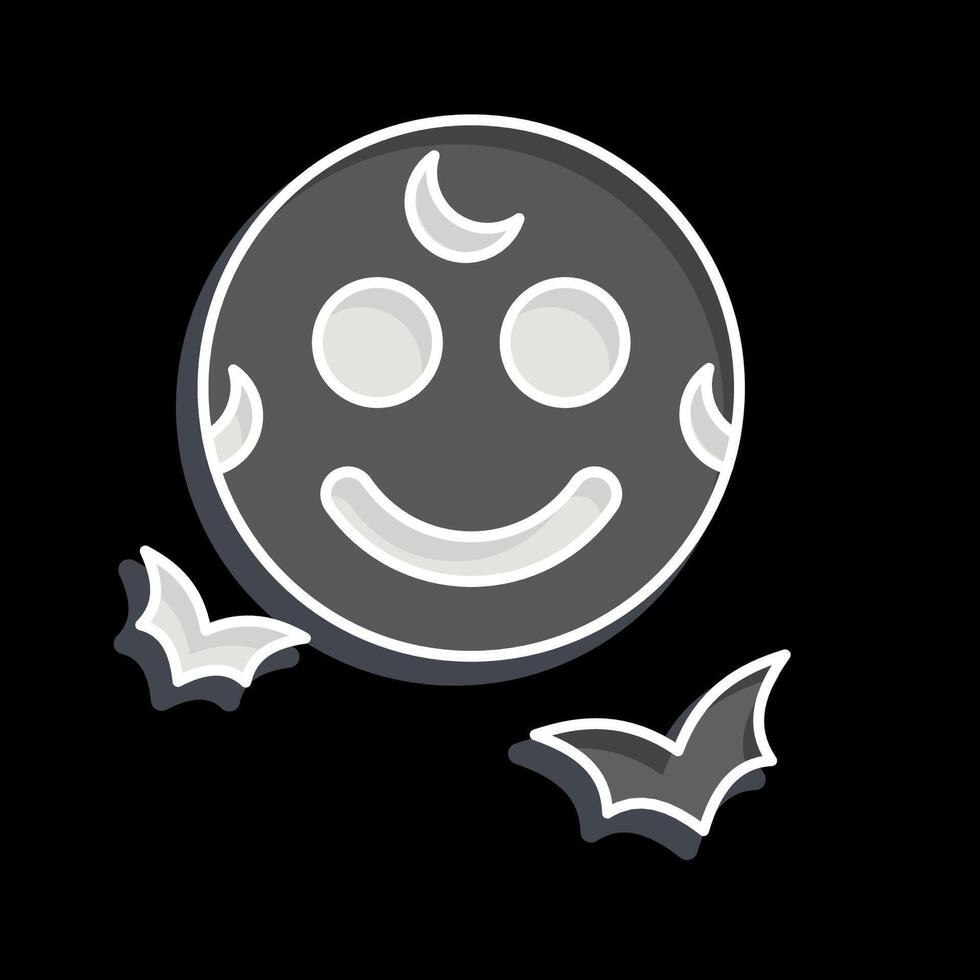 Icon Full Moon. related to Halloween symbol. glossy style. simple design illustration vector