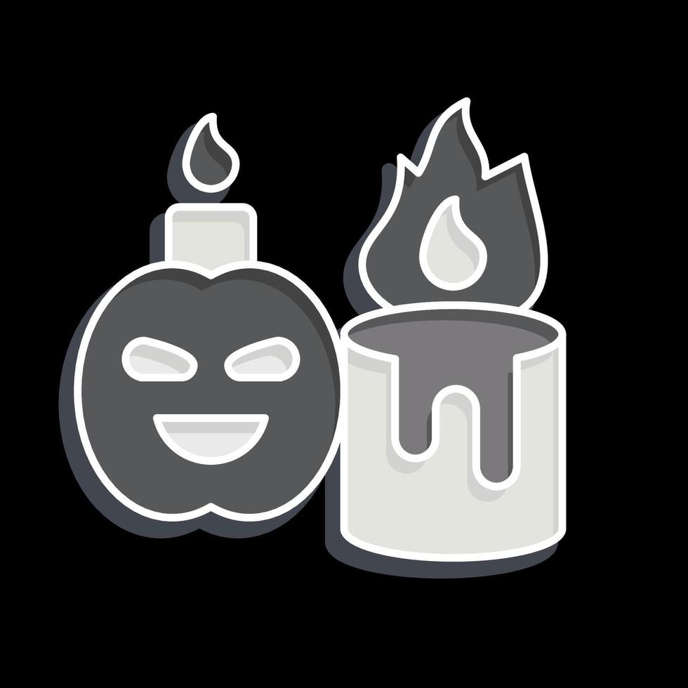 Icon Candle. related to Halloween symbol. glossy style. simple design illustration vector