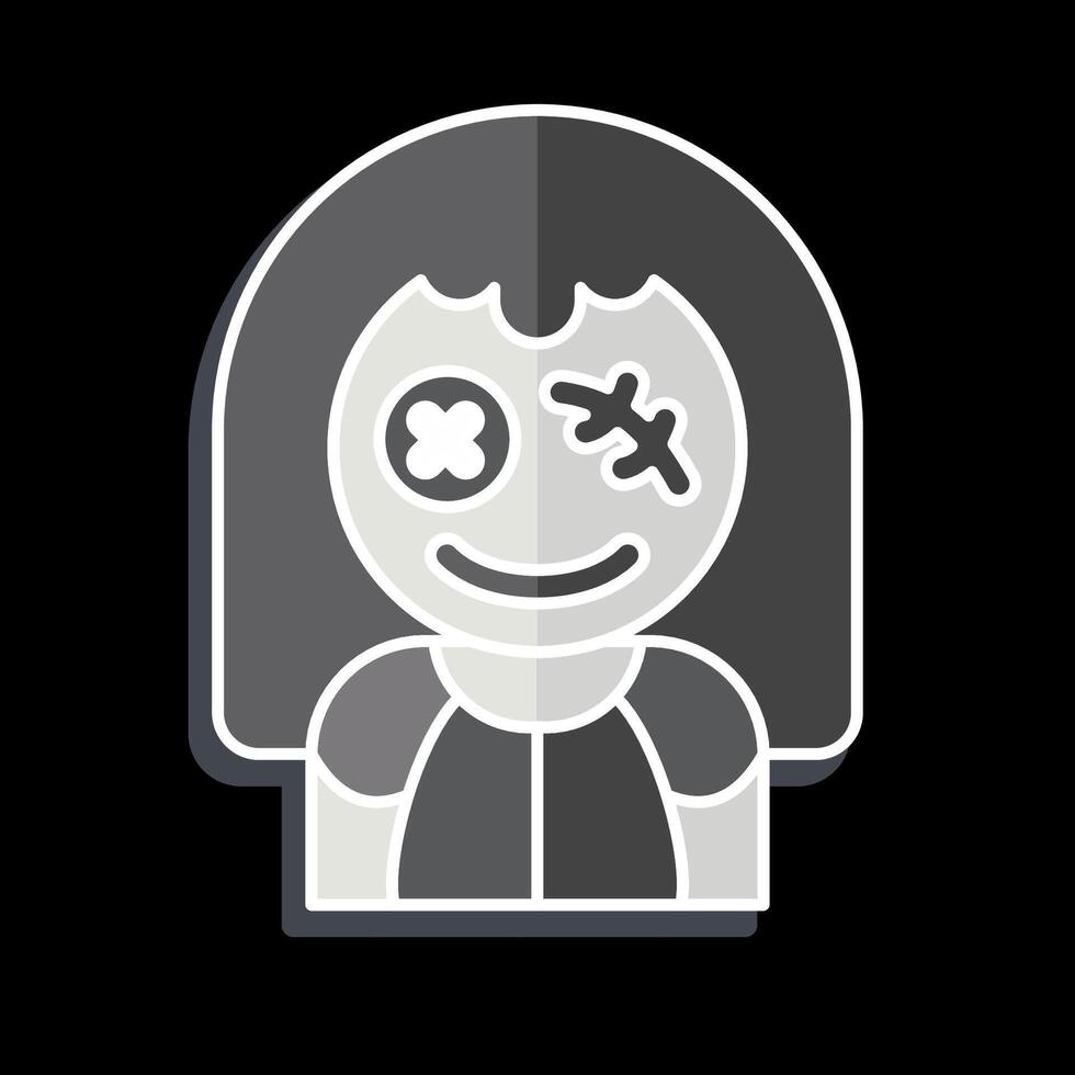 Icon Cursed Doll. related to Halloween symbol. glossy style. simple design illustration vector