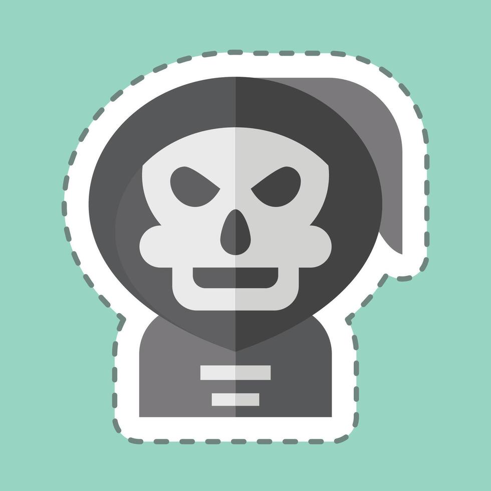 Sticker line cut Reaper. related to Halloween symbol. simple design illustration vector