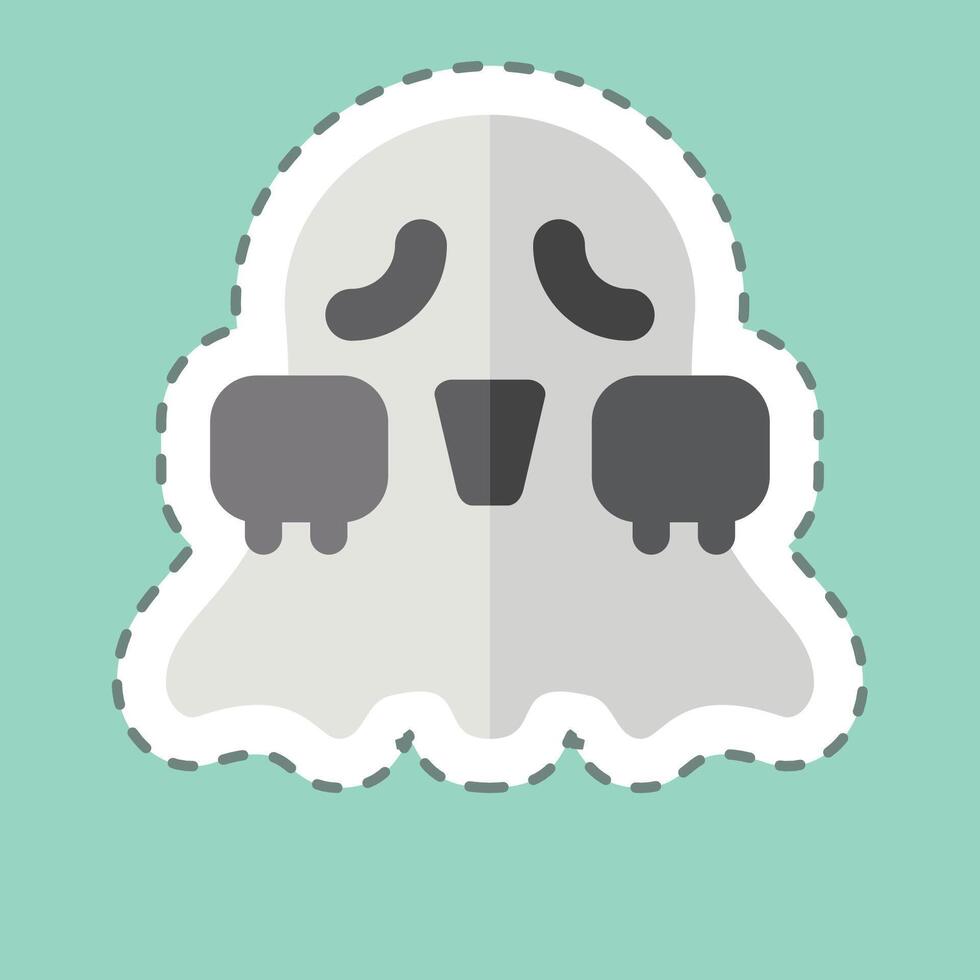 Sticker line cut Spirit. related to Halloween symbol. simple design illustration vector