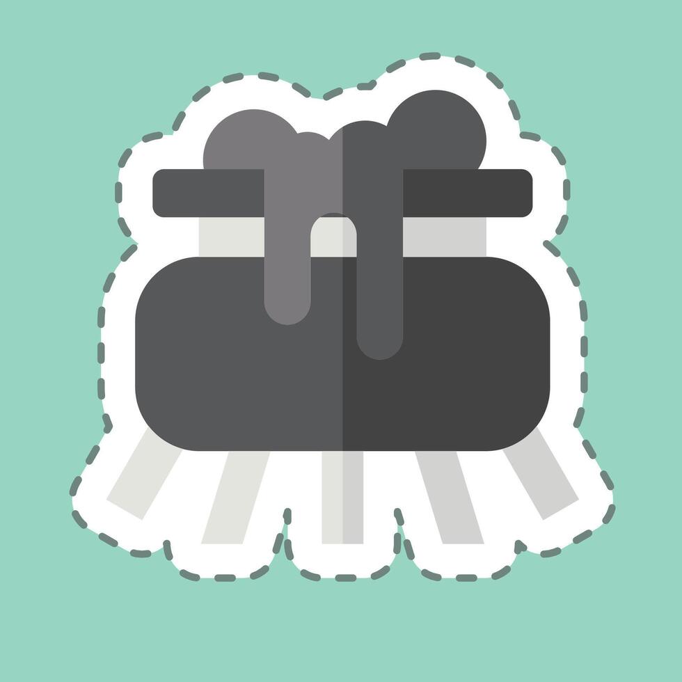 Sticker line cut Cauldron. related to Halloween symbol. simple design illustration vector