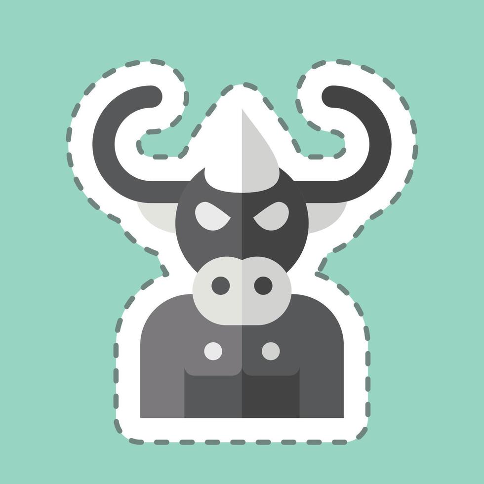 Sticker line cut Beast. related to Halloween symbol. simple design illustration vector