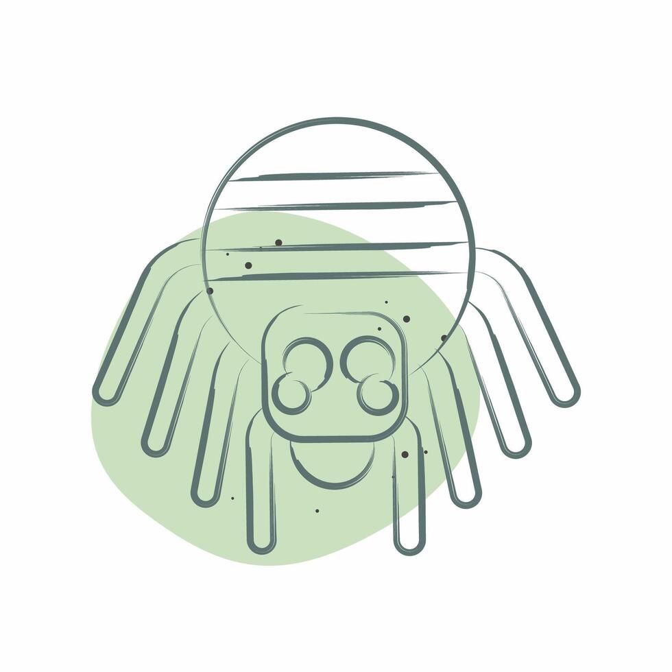 Icon Spider. related to Halloween symbol. Color Spot Style. simple design illustration vector