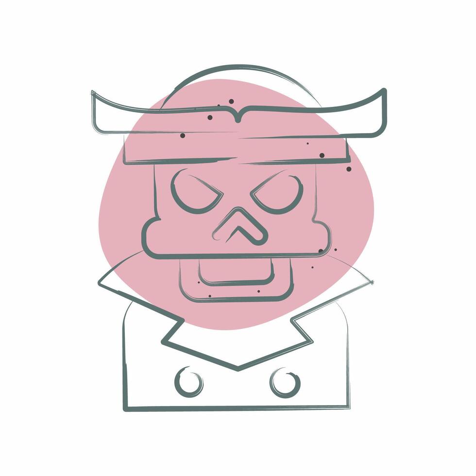 Icon Pirate Skeleton. related to Halloween symbol. Color Spot Style. simple design illustration vector