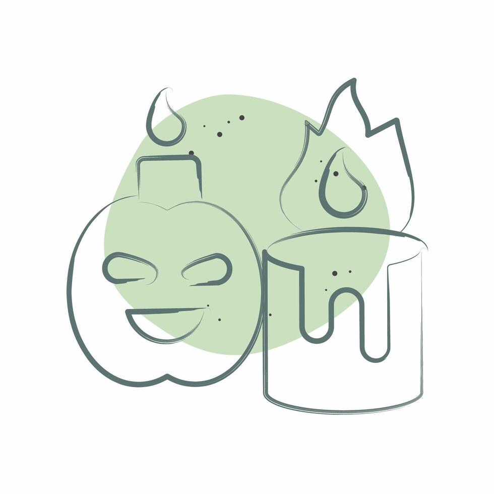 Icon Candle. related to Halloween symbol. Color Spot Style. simple design illustration vector
