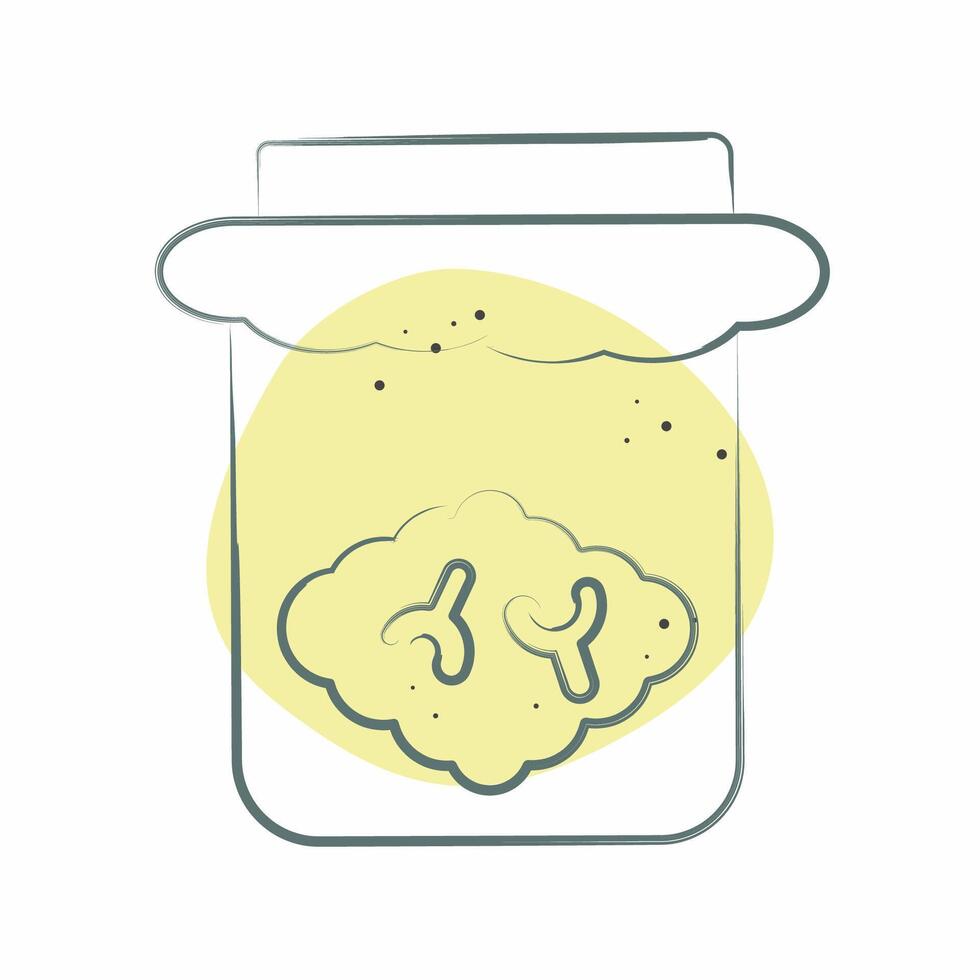 Icon Brain Jar. related to Halloween symbol. Color Spot Style. simple design illustration vector