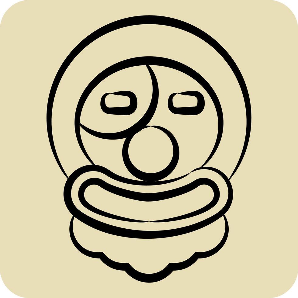 Icon Clown. related to Halloween symbol. hand drawn style. simple design illustration vector