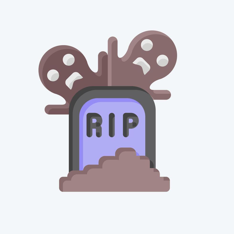 Icon Tomb. related to Halloween symbol. flat style. simple design illustration vector