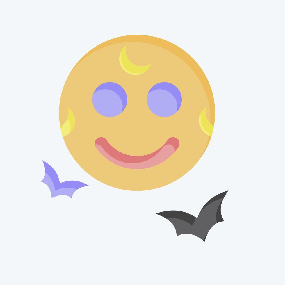 Icon Full Moon. related to Halloween symbol. flat style. simple design illustration vector