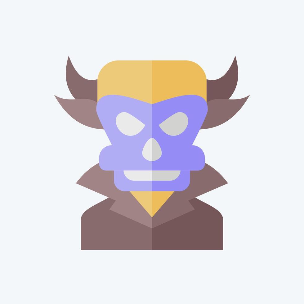 Icon Evil. related to Halloween symbol. flat style. simple design illustration vector