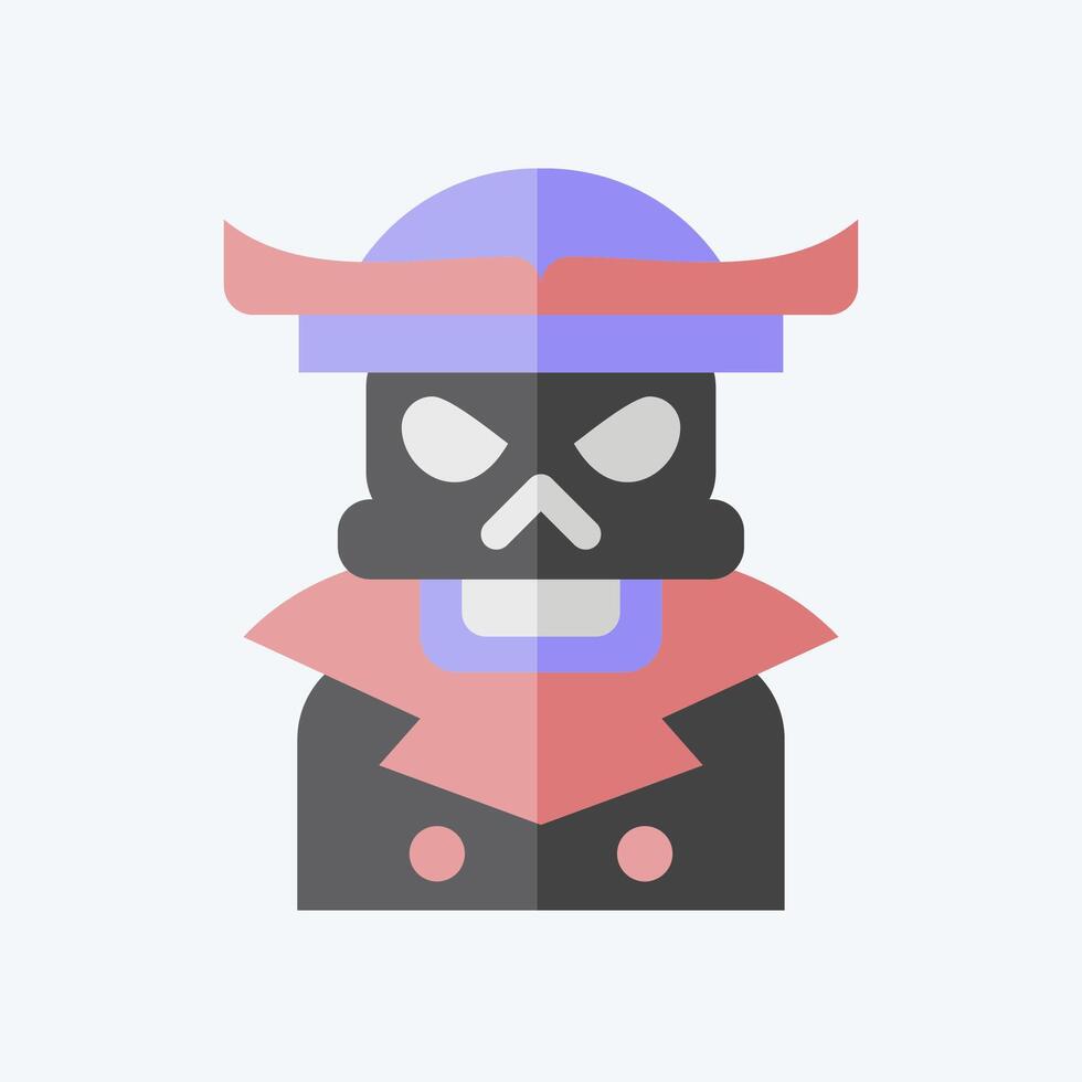 Icon Pirate Skeleton. related to Halloween symbol. flat style. simple design illustration vector