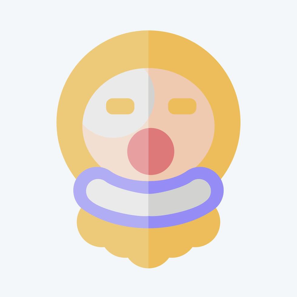 Icon Clown. related to Halloween symbol. flat style. simple design illustration vector