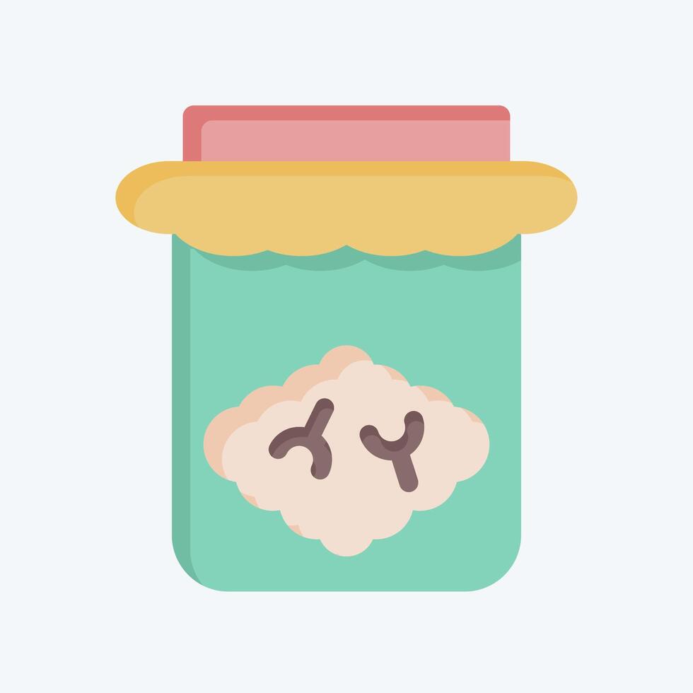Icon Brain Jar. related to Halloween symbol. flat style. simple design illustration vector