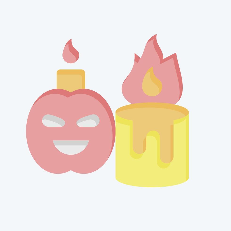 Icon Candle. related to Halloween symbol. flat style. simple design illustration vector