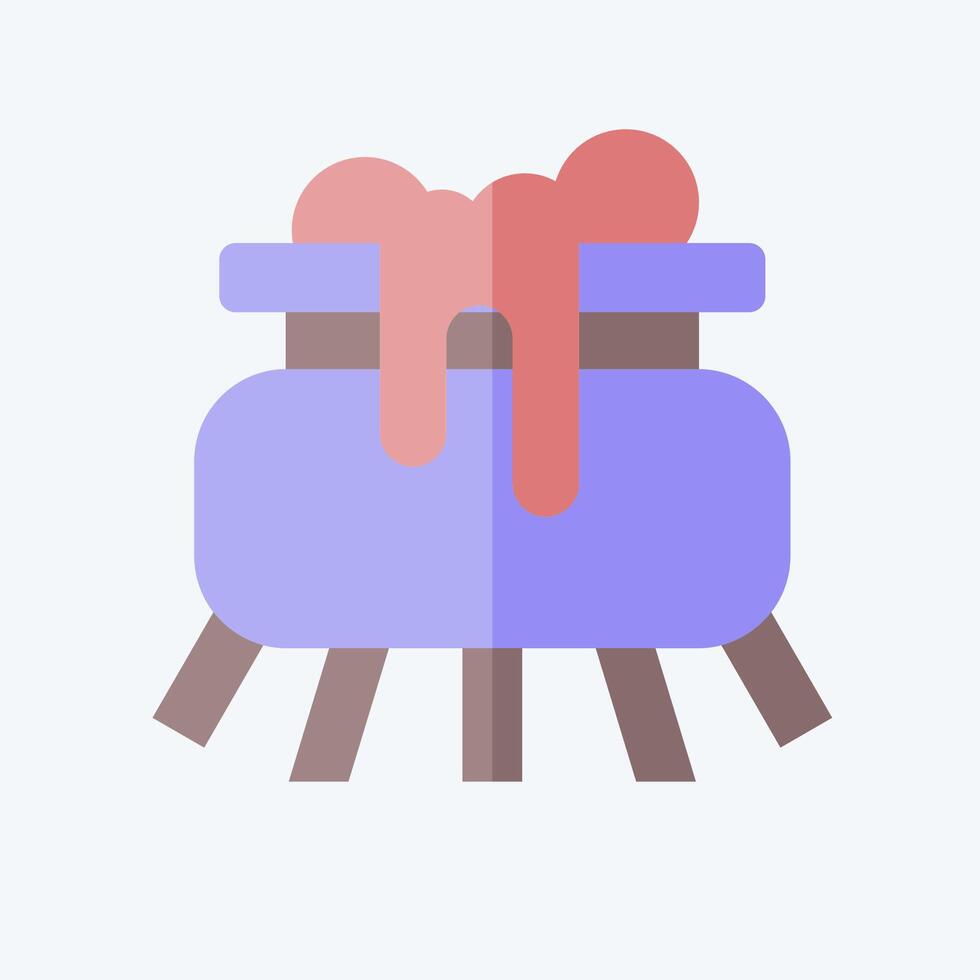 Icon Cauldron. related to Halloween symbol. flat style. simple design illustration vector