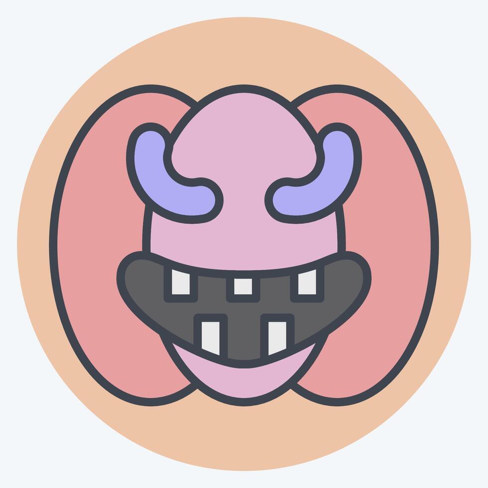 Icon Pumpkin. related to Halloween symbol. color mate style. simple design illustration vector