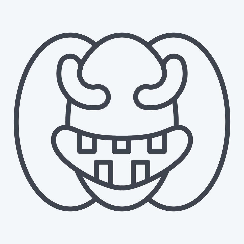 Icon Pumpkin. related to Halloween symbol. line style. simple design illustration vector