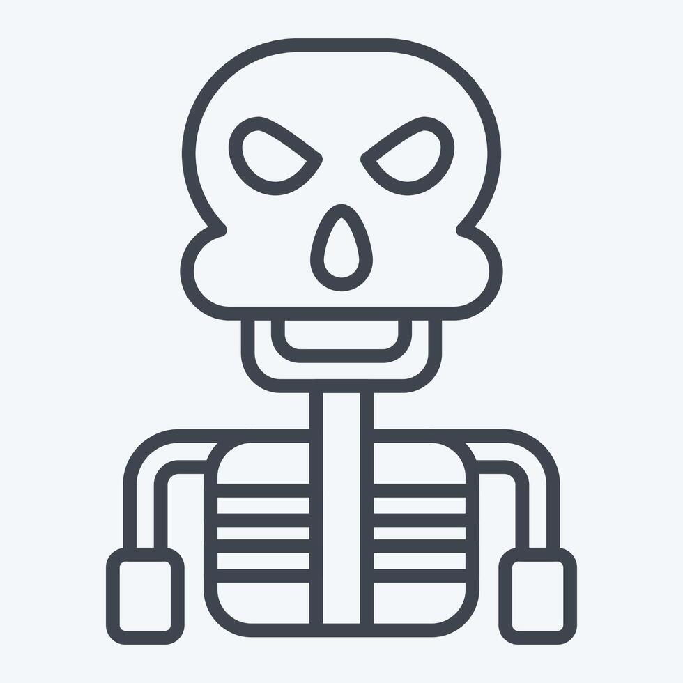 Icon Skeleton. related to Halloween symbol. line style. simple design illustration vector
