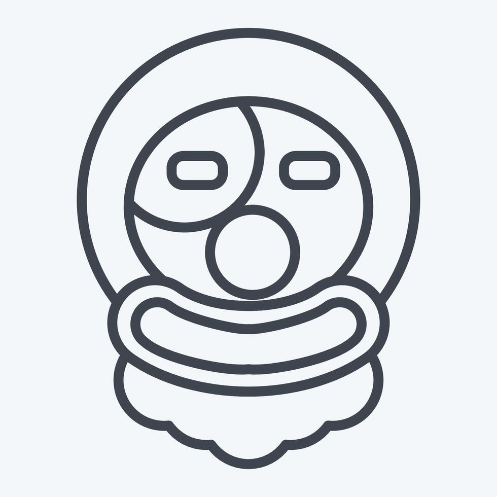 Icon Clown. related to Halloween symbol. line style. simple design illustration vector