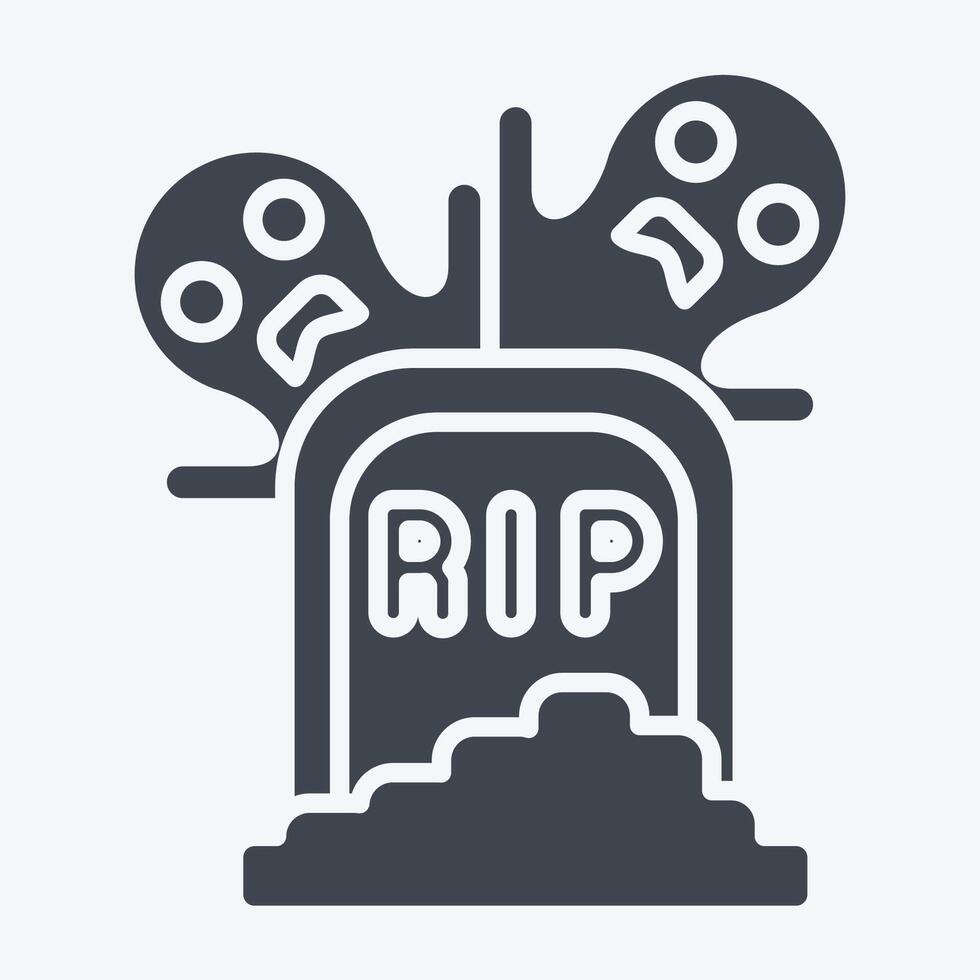 Icon Tomb. related to Halloween symbol. glyph style. simple design illustration vector
