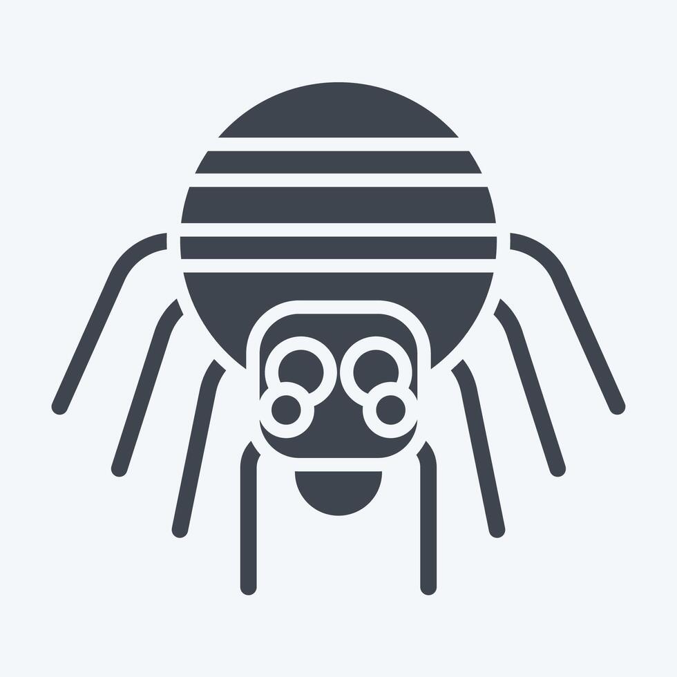 Icon Spider. related to Halloween symbol. glyph style. simple design illustration vector