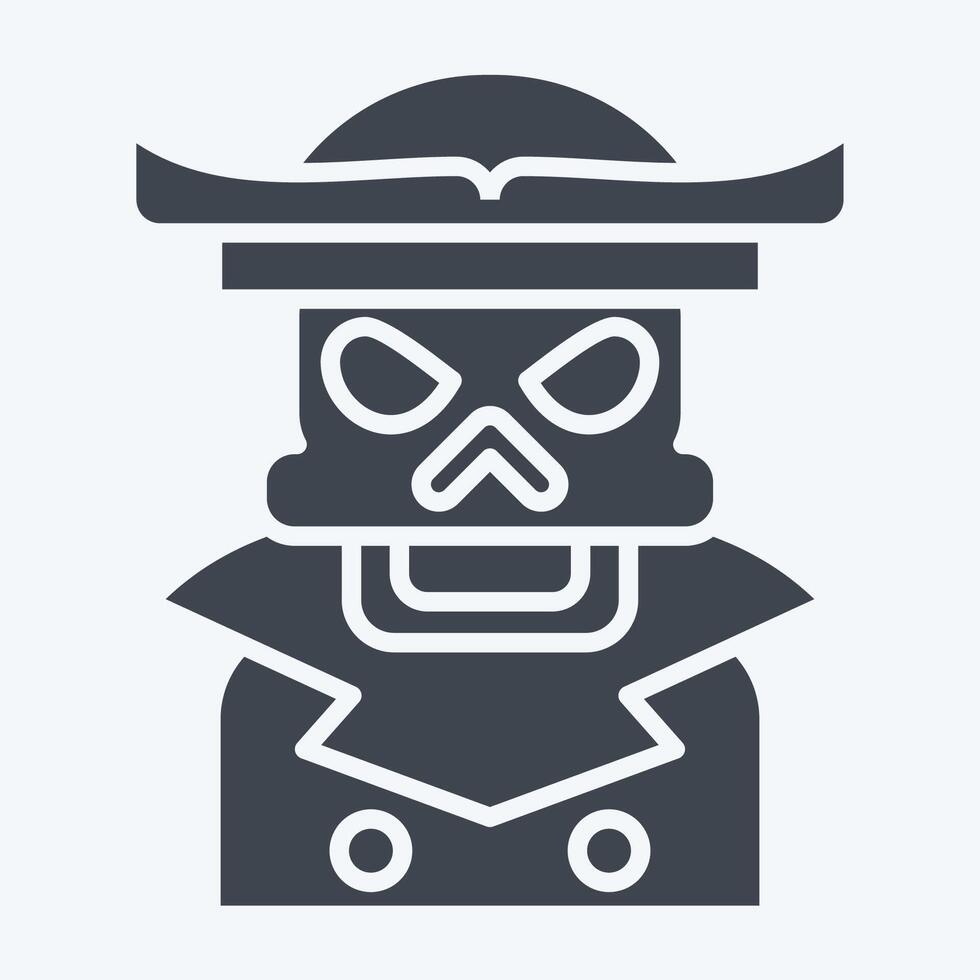 Icon Pirate Skeleton. related to Halloween symbol. glyph style. simple design illustration vector
