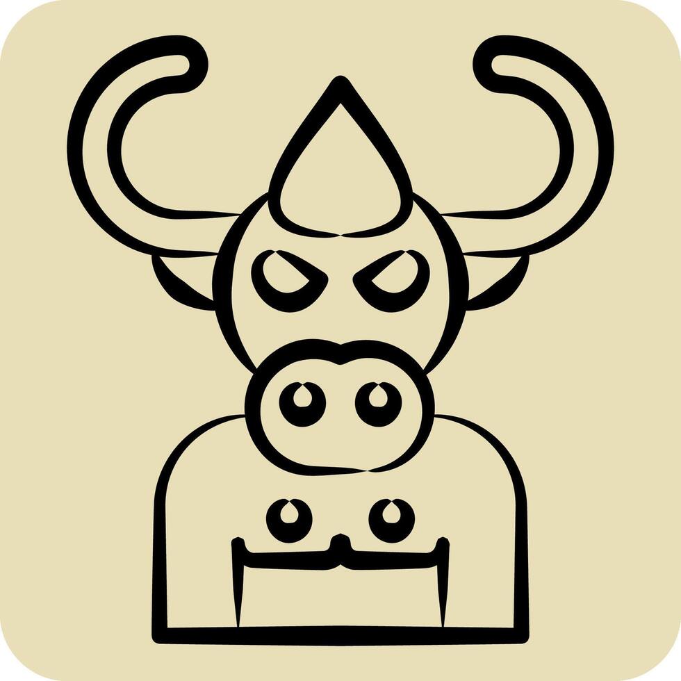 Icon Beast. related to Halloween symbol. hand drawn style. simple design illustration vector
