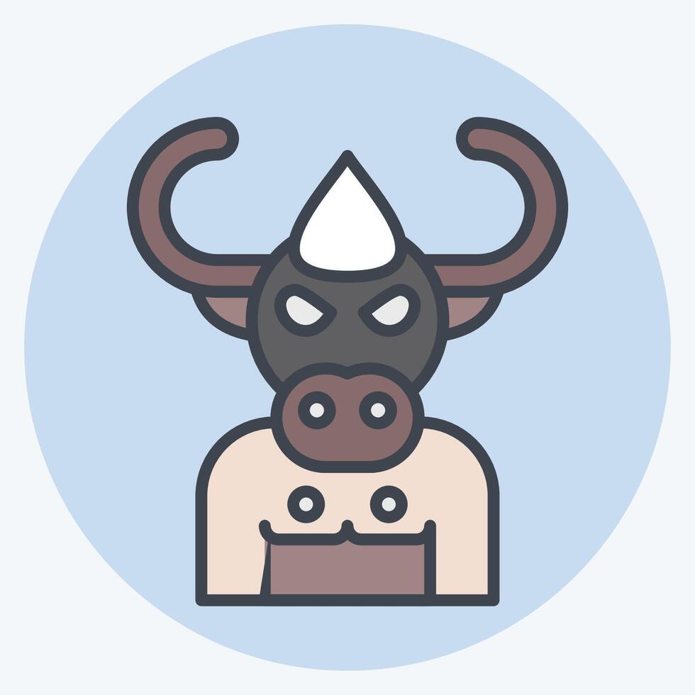 Icon Beast. related to Halloween symbol. color mate style. simple design illustration vector